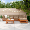 Conjunto de Sofás de Jardín 7 pcs Marrón Cera
