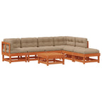 Conjunto de Sofás de Jardín 7 pcs Marrón Cera