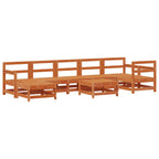 Conjunto de Sofás de Jardín 8 pcs Marrón Cera