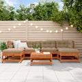 Conjunto de Sofás de Jardín 7 pcs Marrón Cera