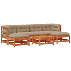 Conjunto de Sofás de Jardín 7 pcs Marrón Cera