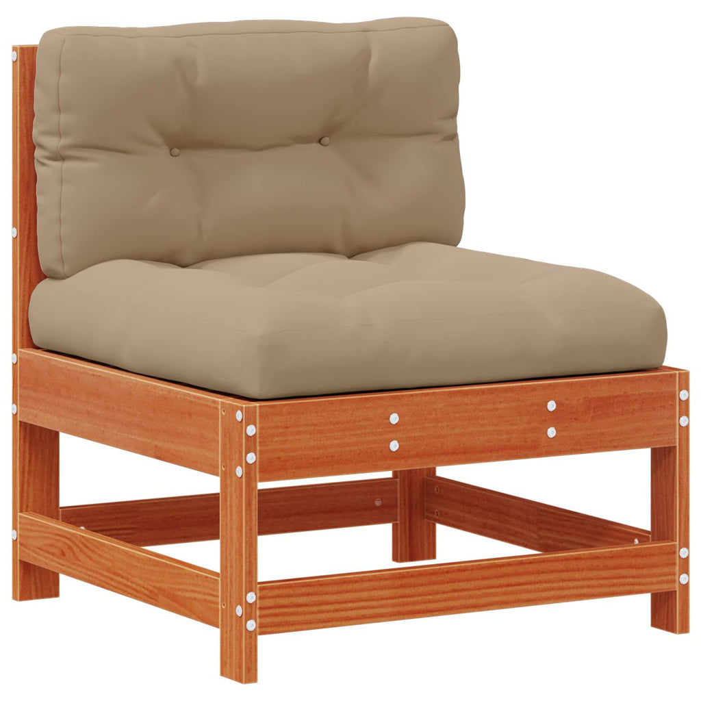 Conjunto de Sofás de Jardín 7 pcs Marrón Cera