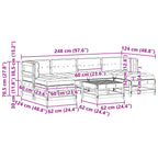 Conjunto de Sofás de Jardín 7 pcs Marrón Cera