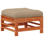 Conjunto de Sofás de Jardín 5 pcs Marrón Cera