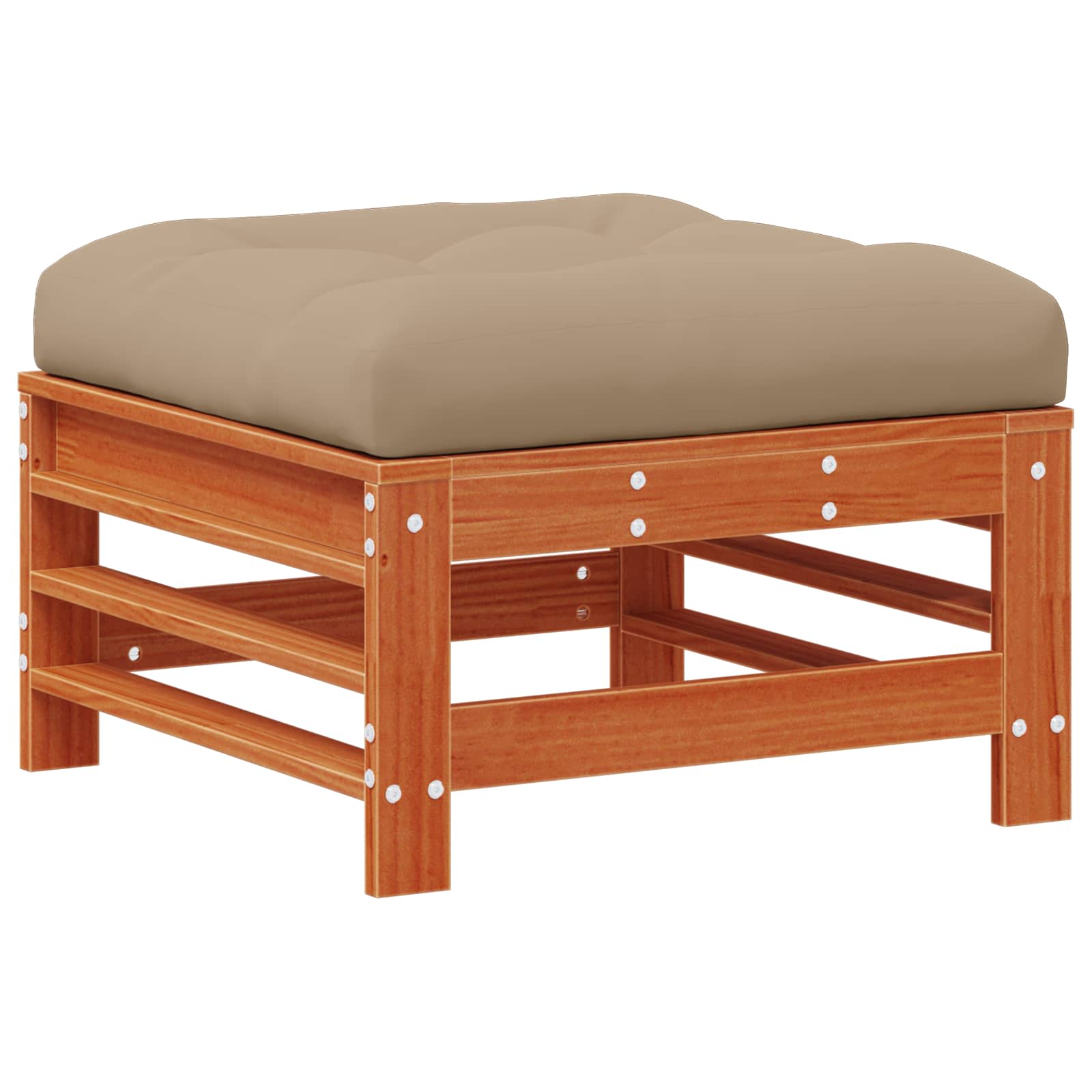 Conjunto de Sofás de Jardín 5 pcs Marrón Cera