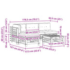 Conjunto de Sofás de Jardín 5 pcs Marrón Cera