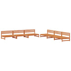 Conjunto de Sofás de Jardín 6 pcs Marrón Cera Pino macizo