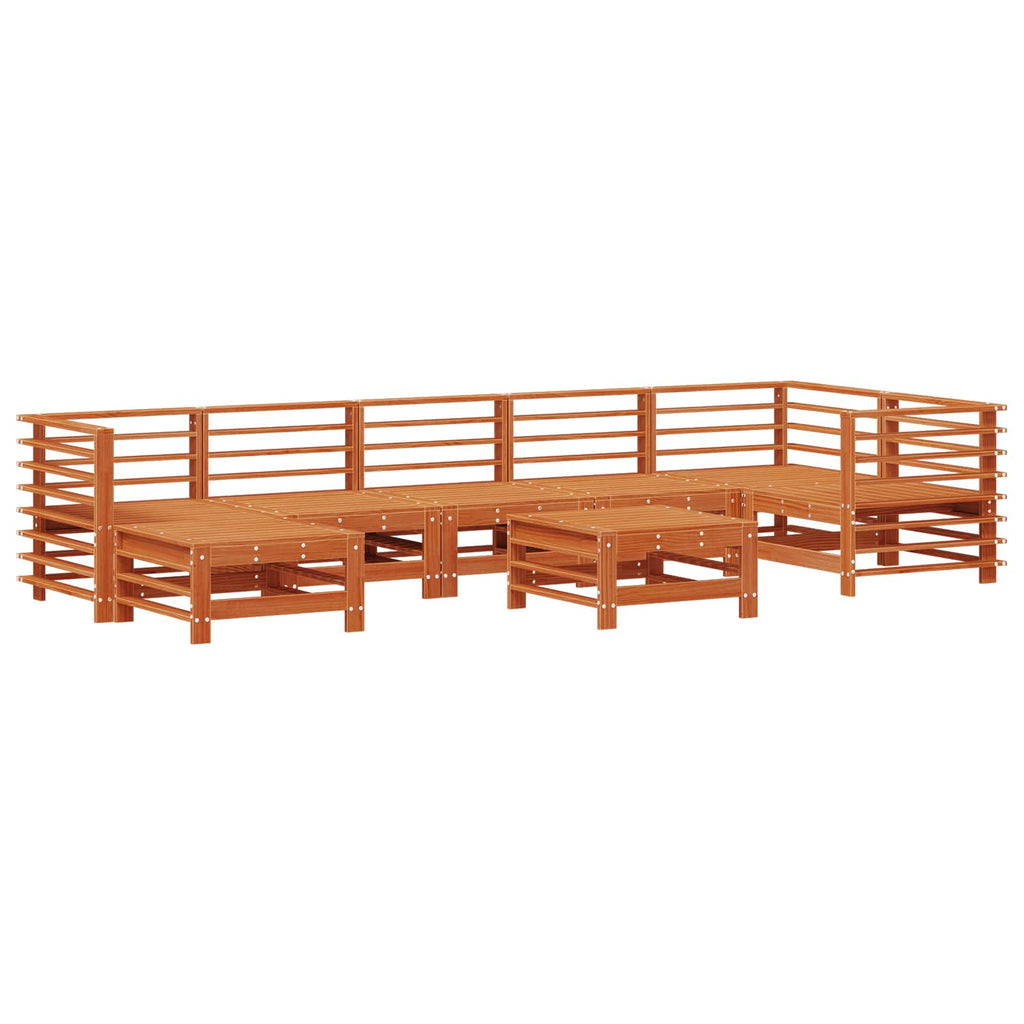 Conjunto de Sofás de Jardín 8 pcs Marrón Cera