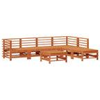 Conjunto de Sofás de Jardín 7 pcs Marrón Cera