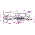 Conjunto de Sofás de Jardín 7 pcs Marrón Cera