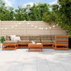 Conjunto de Sofás de Jardín 8 pcs Marrón Cera