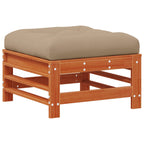 Conjunto de Sofás de Jardín 3 pcs Marrón Cera