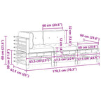 Conjunto de Sofás de Jardín 3 pcs Marrón Cera