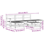 Conjunto de Sofás de Jardín 6 pcs Marrón Cera