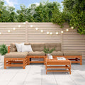 Conjunto de Sofás de Jardín 5 pcs Marrón Cera