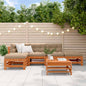 Conjunto de Sofás de Jardim 5 pçs Castanho Cera