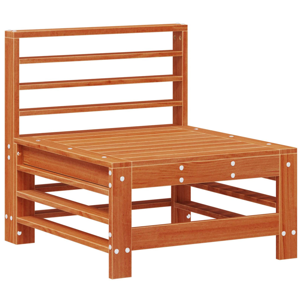 Conjunto de Sofás de Jardín 5 pcs Marrón Cera