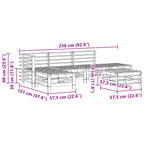 Conjunto de Sofás de Jardín 5 pcs Marrón Cera