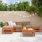 Conjunto de Sofás de Jardín 6 pcs Marrón Cera