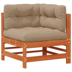 Conjunto de Sofás de Jardín 6 pcs Marrón Cera