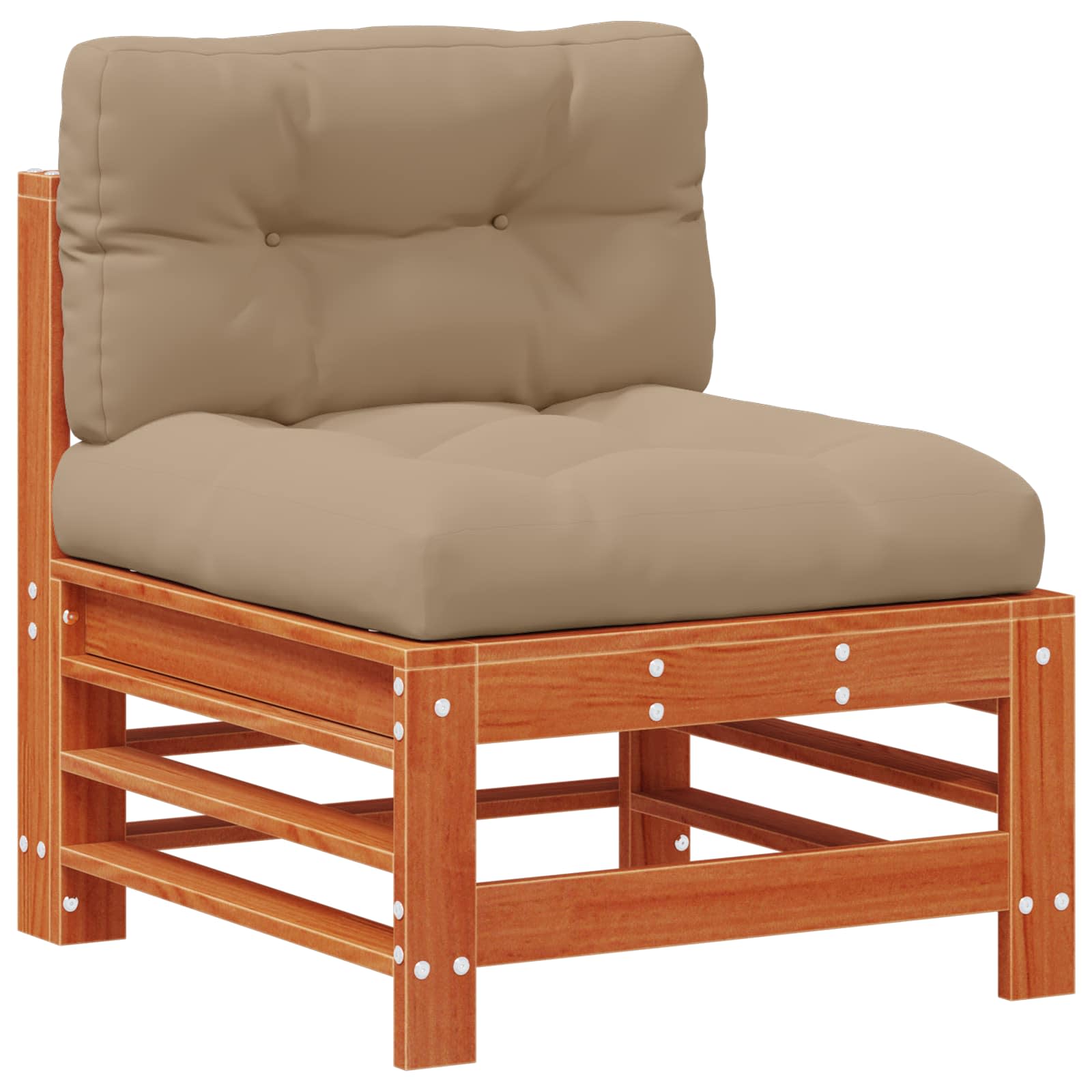 Conjunto de Sofás de Jardín 6 pcs Marrón Cera