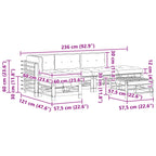 Conjunto de Sofás de Jardín 6 pcs Marrón Cera