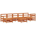 Conjunto de Sofás de Jardín 8 pcs Marrón Cera Pino macizo