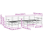 Conjunto de Sofás de Jardín 8 pcs Marrón Cera Pino macizo