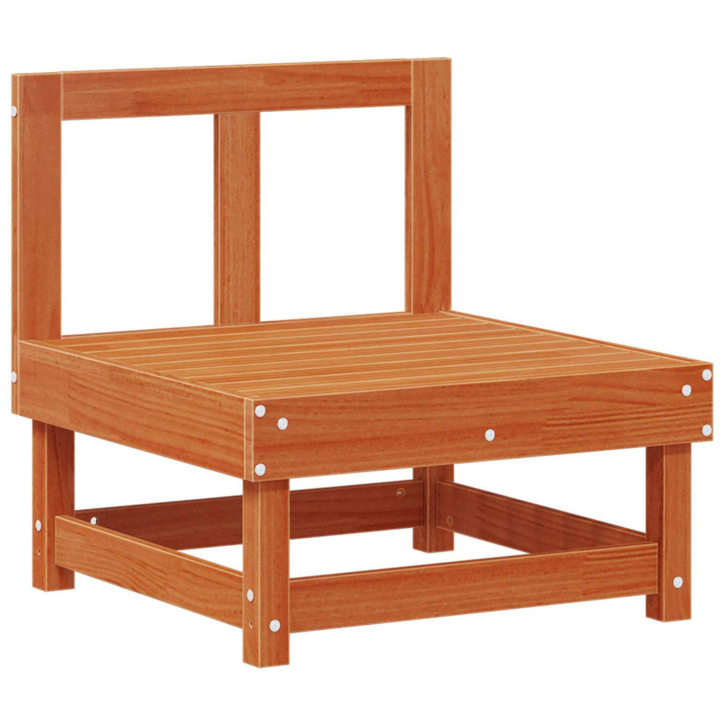 Conjunto de Sofás de Jardín 5 pcs Marrón Cera Pino macizo
