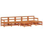 Conjunto de Sofás de Jardín 7 pcs Marrón Cera