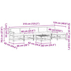 Conjunto de Sofás de Jardín 7 pcs Marrón Cera