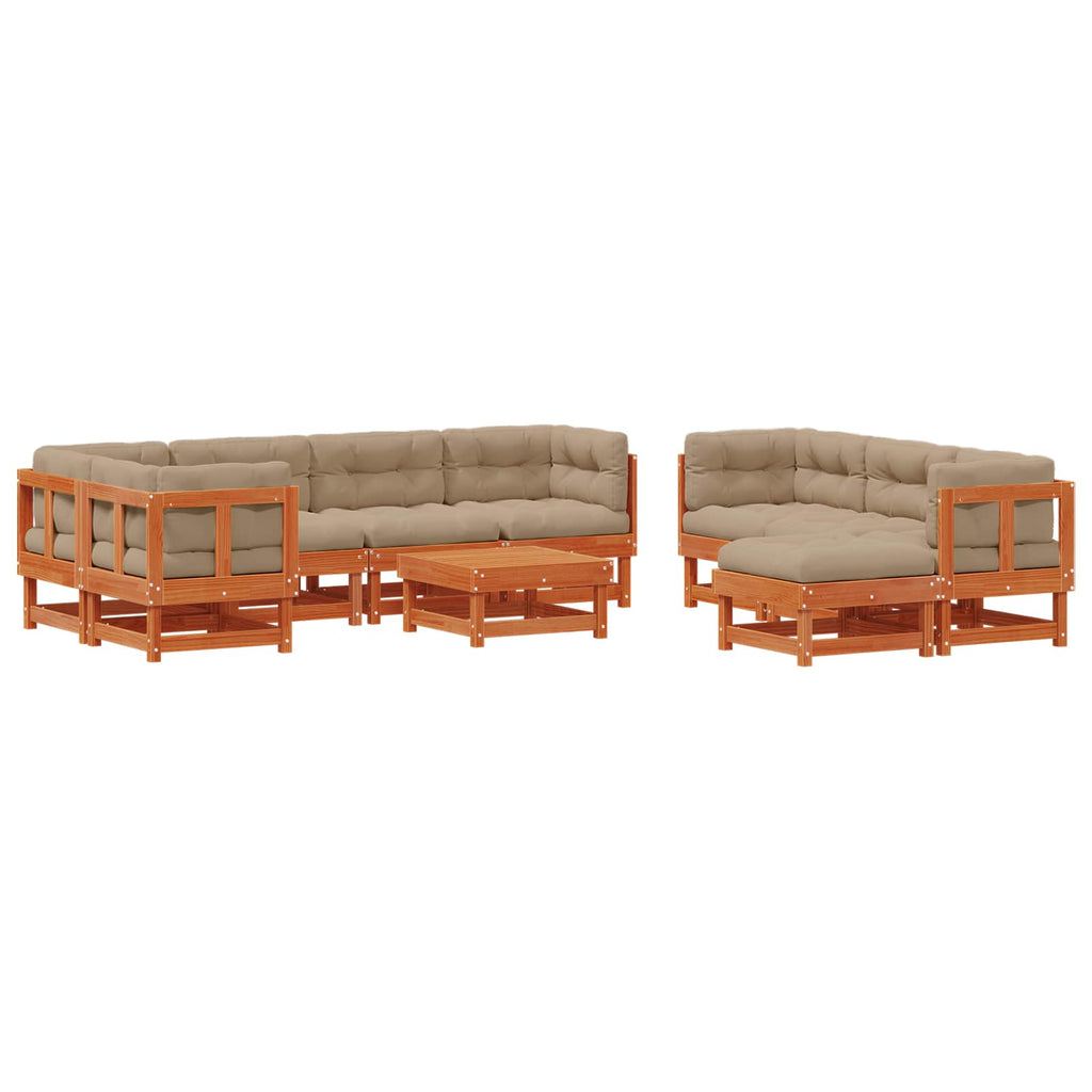 Conjunto de Sofás de Jardín 33 pcs Marrón Cera