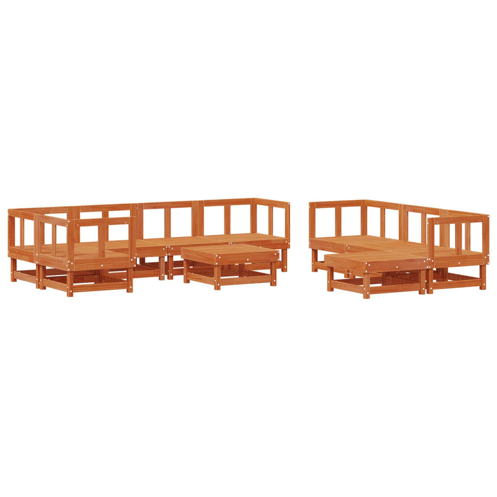 Conjunto de Sofás de Jardín 33 pcs Marrón Cera