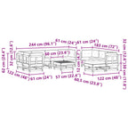 Conjunto de Sofás de Jardín 33 pcs Marrón Cera