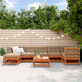Conjunto de Sofás de Jardín 8 pcs Marrón Cera