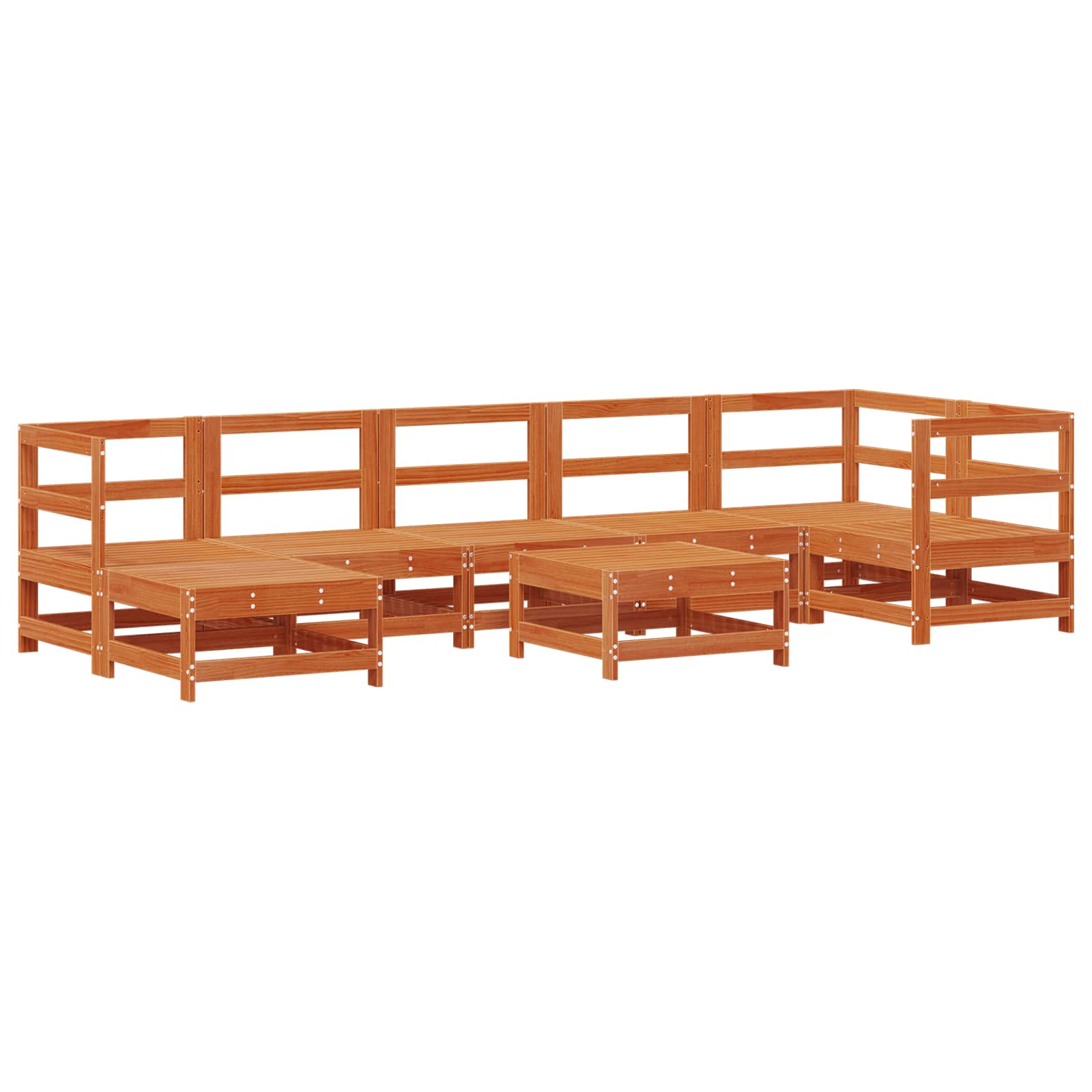 Conjunto de Sofás de Jardín 8 pcs Marrón Cera