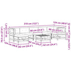 Conjunto de Sofás de Jardín 8 pcs Marrón Cera