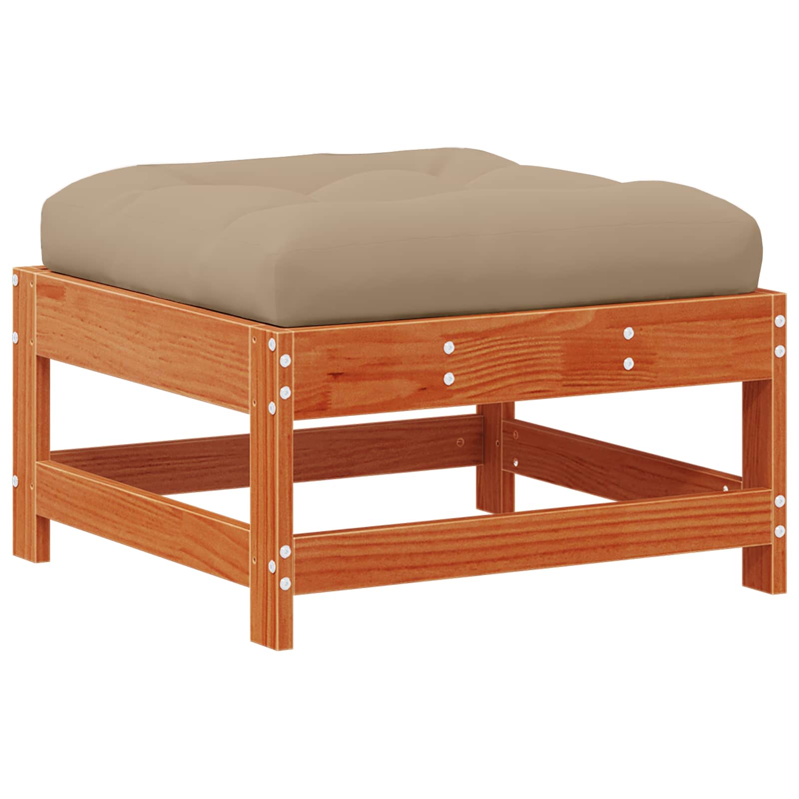 Conjunto de Sofás de Jardín 4 pcs Marrón Cera