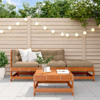 Conjunto de Sofás de Jardín 4 pcs Marrón Cera Pino macizo