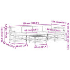 Conjunto de Sofás de Jardín 6 pcs Marrón Cera