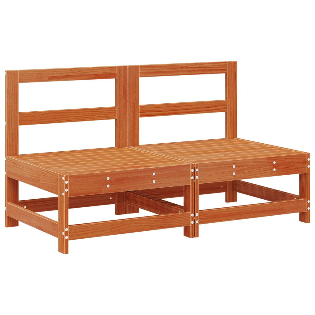 Conjunto de Sofás de Jardín 6 pcs Marrón Cera Pino macizo