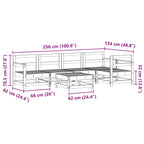 Conjunto de Sofás de Jardín 6 pcs Marrón Cera Pino macizo