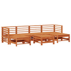Conjunto de Sofás de Jardín 7 pcs Marrón Cera