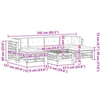Conjunto de Sofás de Jardín 7 pcs Marrón Cera