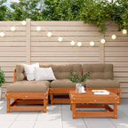 Conjunto de Sofás de Jardín 13 pcs Marrón Cera