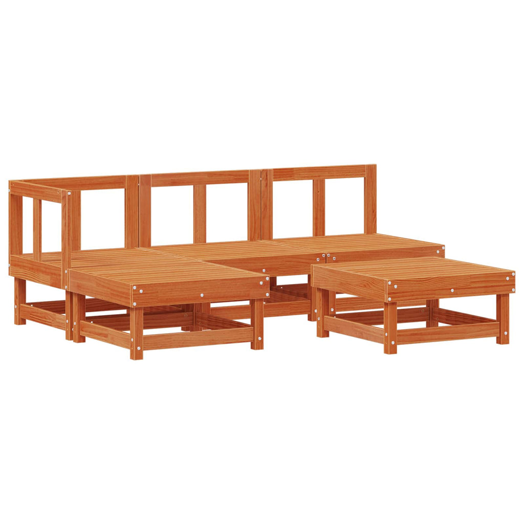 Conjunto de Sofás de Jardín 13 pcs Marrón Cera