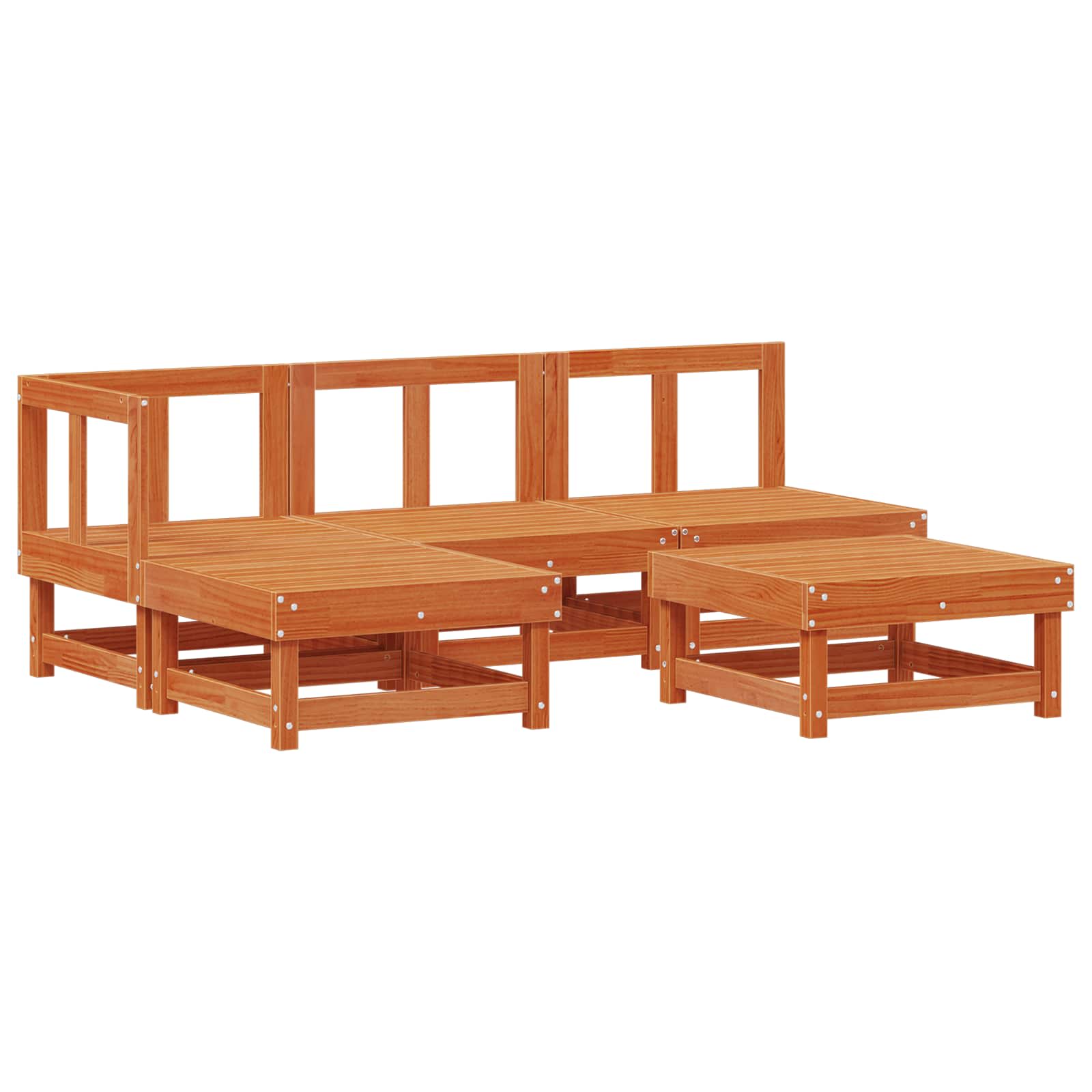 Conjunto de Sofás de Jardín 13 pcs Marrón Cera