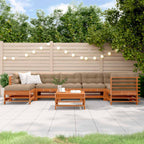 Conjunto de Sofás de Jardín 8 pcs Marrón Cera