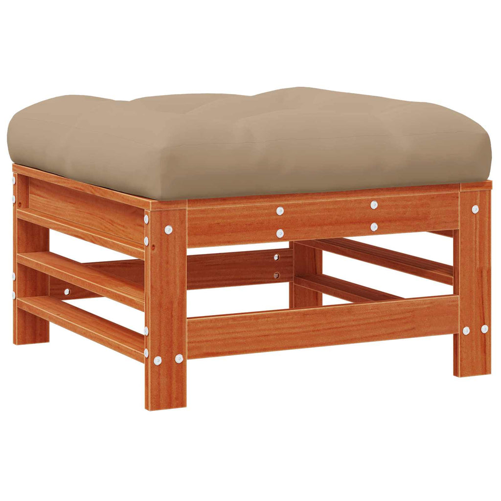 Conjunto de Sofás de Jardín 8 pcs Marrón Cera
