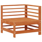 Conjunto de Sofás de Jardín 7 pcs Marrón Cera Pino macizo